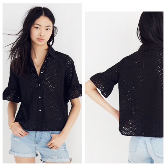 Madewell Tops - Madewell Eyelet Bell-Sleeve Shirt